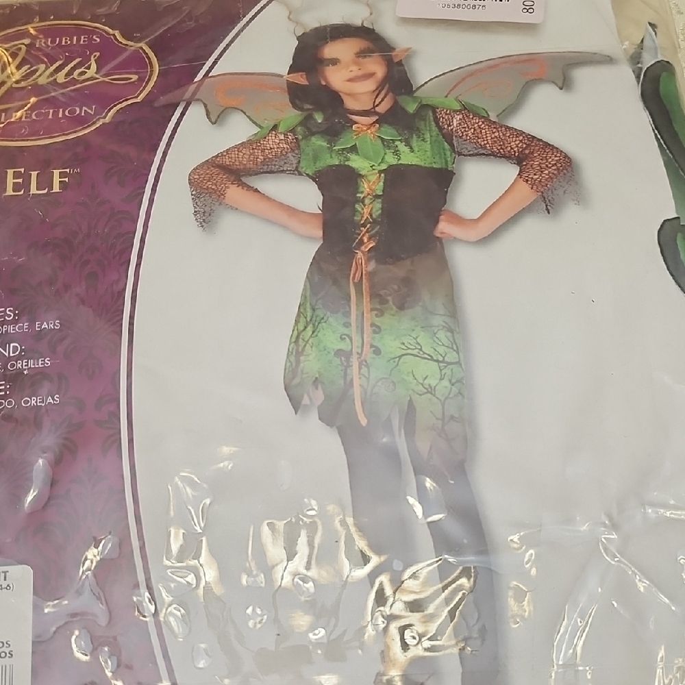 Rubie's Enchanted Green and Black Elf Costume for Kids Size Small